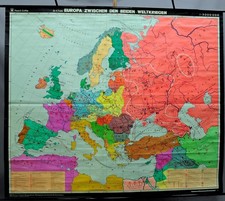 Schulwandkarte Rollbild Europa zwischen den Weltkriegen Lehrtafel Poster