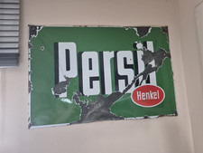 Emailschild Persil gewölbt  60x40 cm.  In allen Ecken  Löcher  für Montage