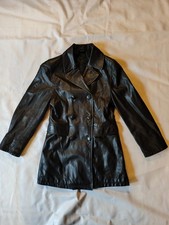Per me linea italiana echt Leder Jacke Jacket Lederjacke Mantel schwarz gr. 38