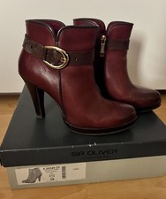 Sir Oliver High Heel Stiefeletten Gr.38 bordeauxrot Leder