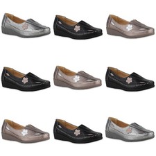 Damen Slip Ons Slippers Bequeme Wedges Blumen Profil-Sohle Schuhe 841042 Mode