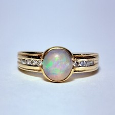 14K Gelbgold Opal 0,16ctw
