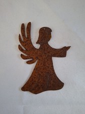 Metall Rost Figur Engel Dekoration Zum Hängen Edelrost Dekofigur Rostig 9x12cm