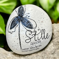 Echter Handbemalter Naturstein Trauer Gedenkstein Bemalter Stein Sternenkind