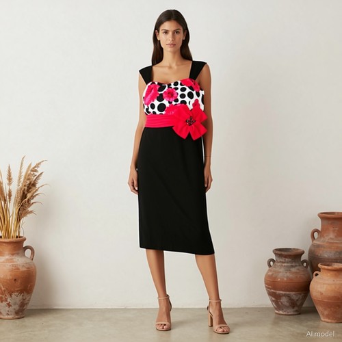 Retro rockabilly midi kleid - rockabilly,