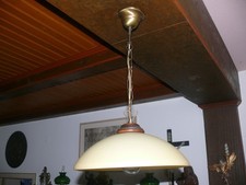 Dekorative Deckenlampe Messing Deckenaufhängung  kurzes Pendelrohr