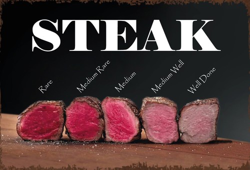Blechschild 20x30 steak - 20x30, cm,