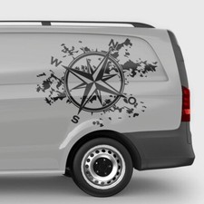Auto Aufkleber Grunge Spritzer Kompass Destroyed Windrose Sticker Dekor #1463-80