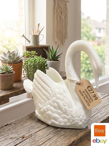 Luxus schwan vase - weiß, deko