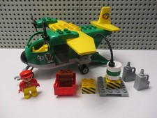 LEGO Duplo großes Frachtflugzeug Kiste Benzinfass Figur