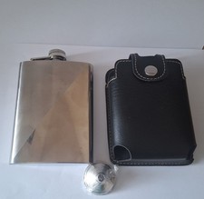 Flachmann Edelstahl mit Tasche für Gürtel und Trichter Neu