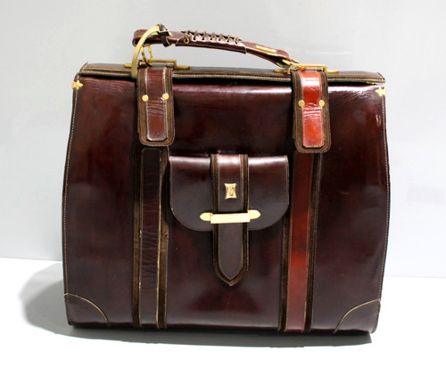 Vintage leder arzttasche - leder, braun