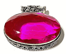 PINK RUBILLIT  EDELSTEIN -Anhänger 925ER STERLINGSILBER HANDGEFERTIGT