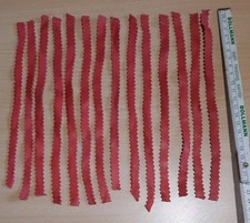 14 Echt Leder zigzag Streifen aus gebrauchtem fein Leder ca 22 cm lang