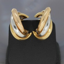 Wert 1950 € Tricolor Ohrringe Clips 750 18 Karat Gold