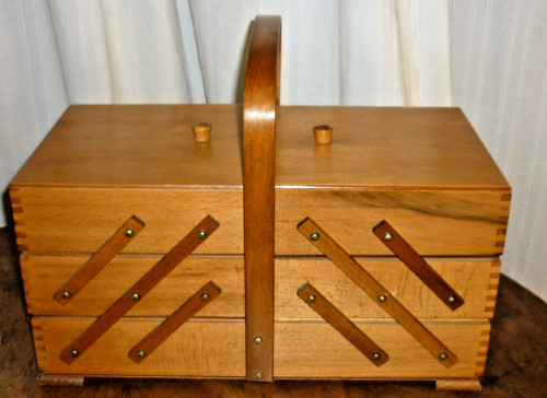 Großer nähkasten buche holz - buche,
