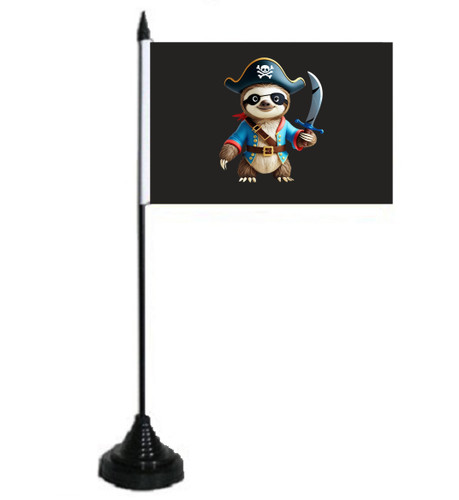 Tischflagge piraten faultier - tischflagge,