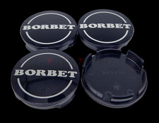 4x Original Borbet Nabendeckel 55/56mm recycelt Felgendeckel Nabenkappe 74404...