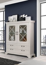 Vitrine 123cm pinie weiß