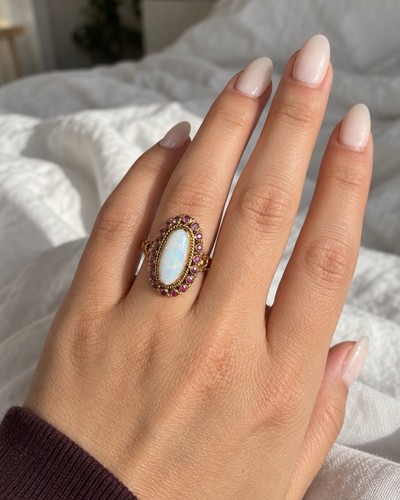 Antiker goldring 600 opal - , –
