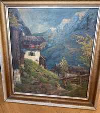 Gemälde Südtirol Bergdorf