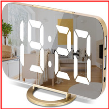 Digitaler Wecker mit Spiegel | 3 Helligkeitsstufen | USB-Ladefunktion