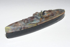 Vtg Fregatte Zerstörer Plastik Miniatur Modell Schiff Kanonenboot marmoriert