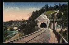 Niederwiesa, Harrasfelsen mit dem Körnerkreuz im Zschopautale, Ansichtskarte 