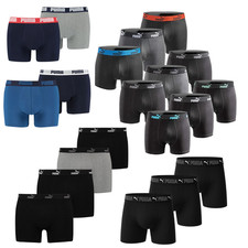 Puma Herren Basic Boxershorts Schwarz Blau Grau Weiß 2er, 3er u. 4er Gr. S - 2XL