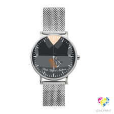 Einzeluhr " Handwerk " für Friseure personalisiert mit Namen.