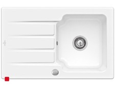 Architectura 45 Weiß (alpin) – 334002 R1 Keramikspüle Excenter inkl. Hahnlöcher