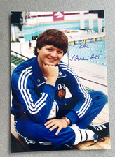 PETRA SCHNEIDER Olympiasiegerin 1980 Schwimmen signed  Foto 10x15 Autogramm