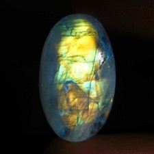 19,30Cts. Natürliche Spitze Weiß Regenbogen Mondstein Oval Cabochon Lose Edel...