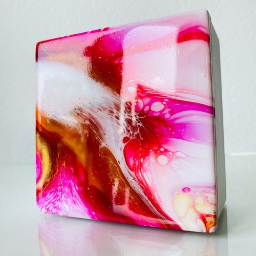Acryl pouring auf keramik - acryl,