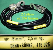 16mm2 ERDUNGSKABEL 2,5m Klinken Bundeswehr LKW Stromerzeuger Funktechnik G Cable