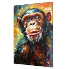 Bunter Schimpanse Tier Malerei Stil Moderner Leinwanddruck Wandkunst