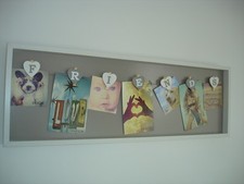 Fotorahmen, weiß für 7 Fotos an Leine 10x15, Quer Format, günstig hängen NEU