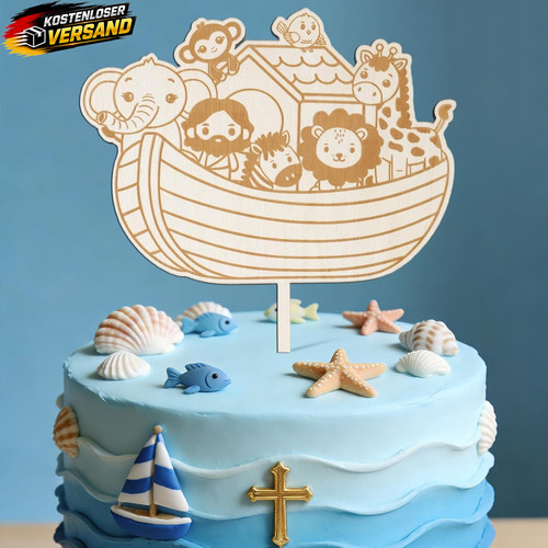 Cake topper taufe holz für - cake,