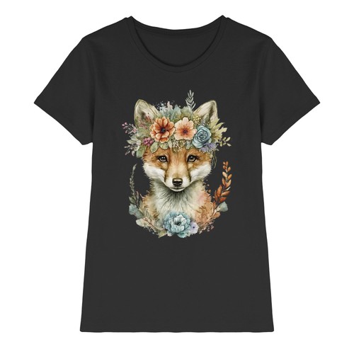 Fuchs mit blumenkranz boho - fuchs,