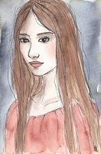 PORTRAIT Frau Mädchen Tusche