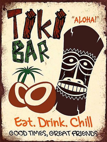 Holzschild 40x30 tiki bar - holzschild,