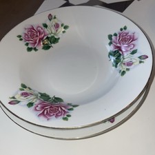 4 Suppenteller Blumenmotiv