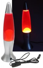 Lavalampe gelb rot silber 40