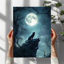 Wolf im Mondlicht Premium