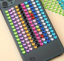 50 Glitzersteine zum Aufkleben Strasssteine Verzieren Basteln Bordüren 6 mm