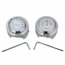 Motorrad Lenkeruhr Thermometer Motorraduhr Uhr Uhren Wasserdicht 7/8" 1" Lenker