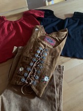 ExklusivesTrachtenSet:1TOP(=Mieder),1Hose=Echt Leder,2Blusen/Pullis Rot/Schwarz