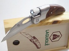 Laguiole Jagdmesser Taschenmesser mit integrierter LED Lampe Edelstahlklinge!