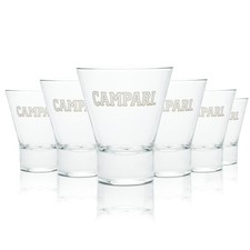 6x Campari Glas 0,25l Tumbler Becher Gläser V-Form Longdrink Spritz Gastro Eiche