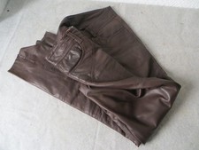 HOSE, ECHTLEDERHOSE - DUNKELBRAUN - MADE IN INDIA -GRÖSSE 38